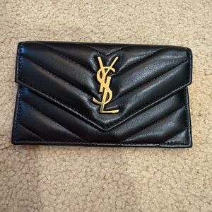 Yves Saint Laurent Black and Gold Card Holder